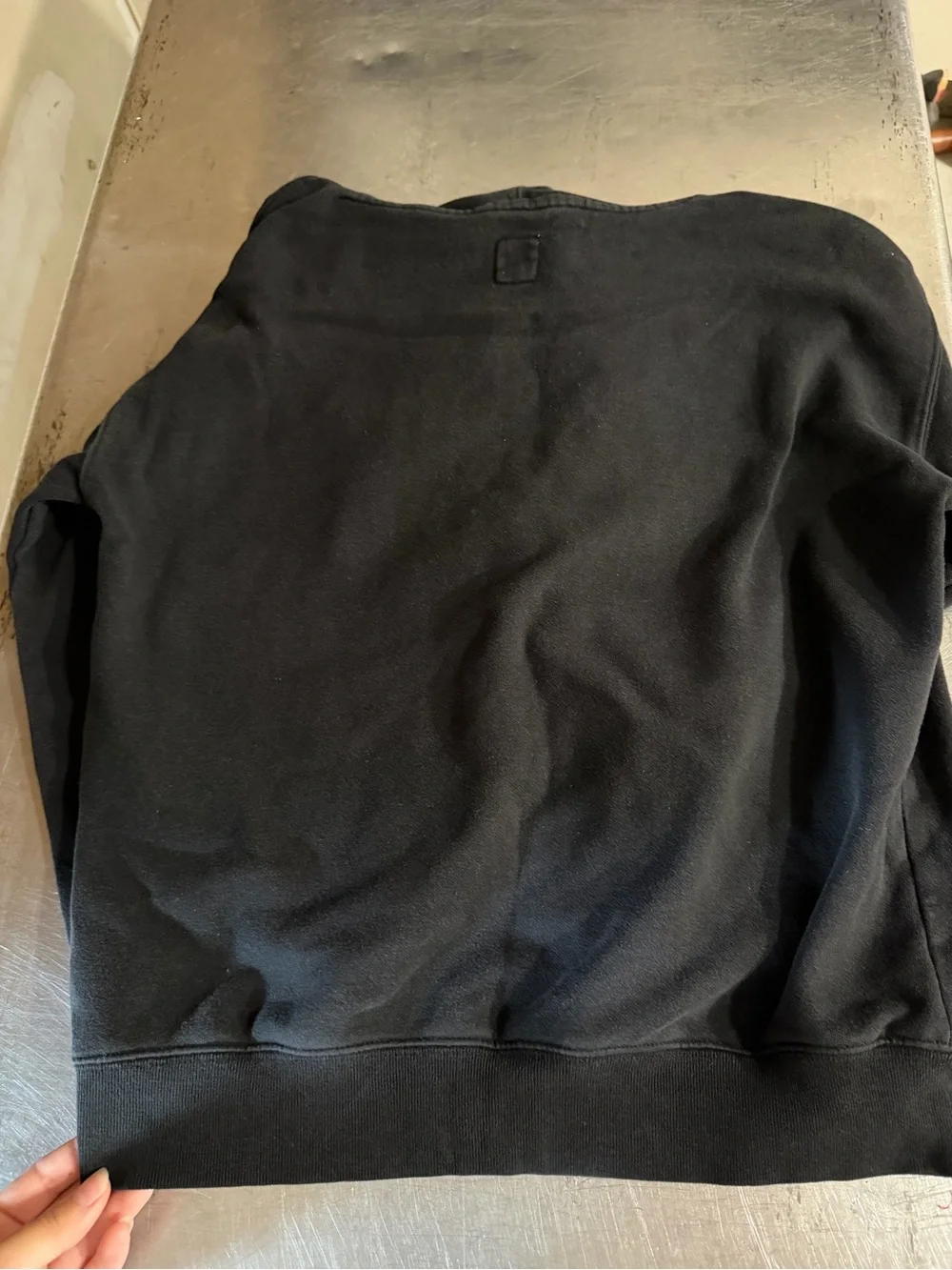GAP KIDS Black Crewneck Hoodie with Raised Logo